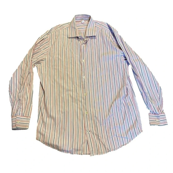 Banana Republic Striped Button Down Shirt Size Large - Picture 1 of 5
